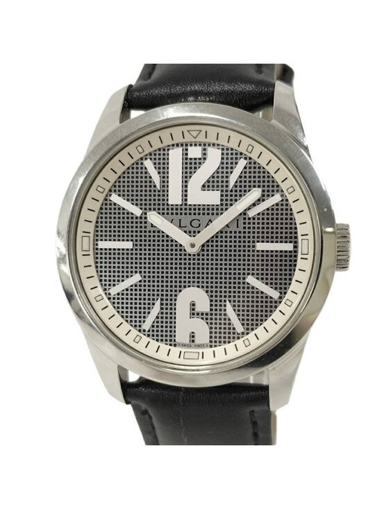 Bvlgari Watch Solo Tempo SS Leather External Quartz Silver Dial main image 8